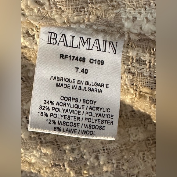 BALMAIN Tweed Fringe Trim Long Maxi Sweater Jacket 40 6 8 - Picture 9 of 11